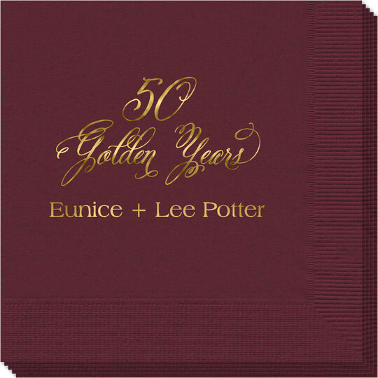 Elegant 50 Golden Years Napkins